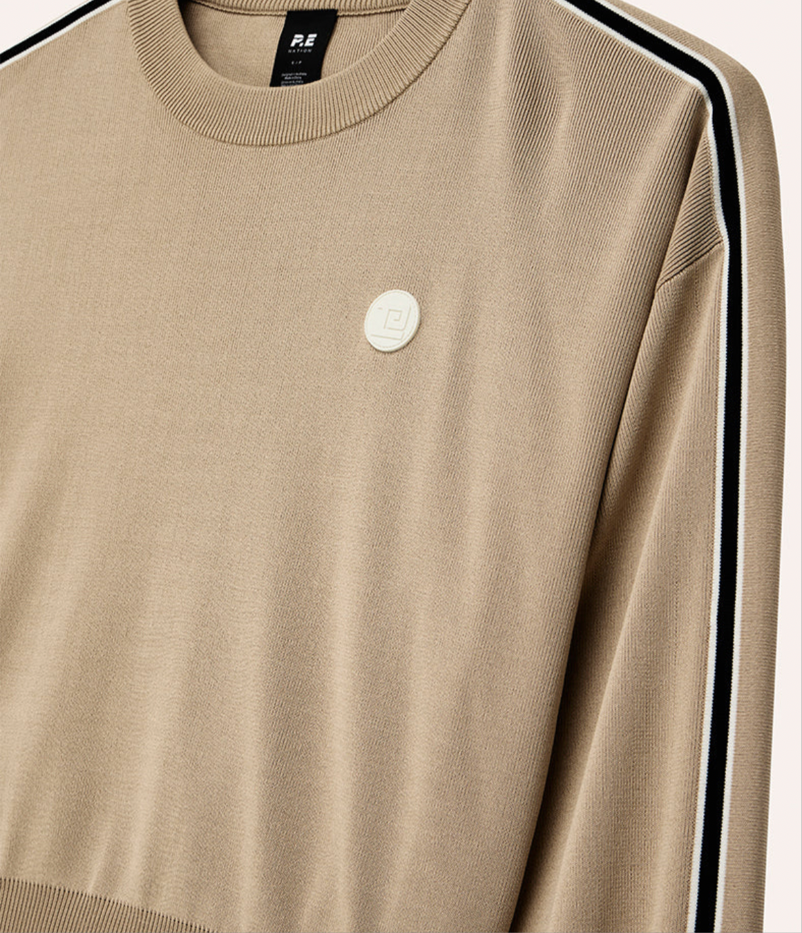 P.E. NATION RETREAT KNIT JUMPER IN OXFORD TAN