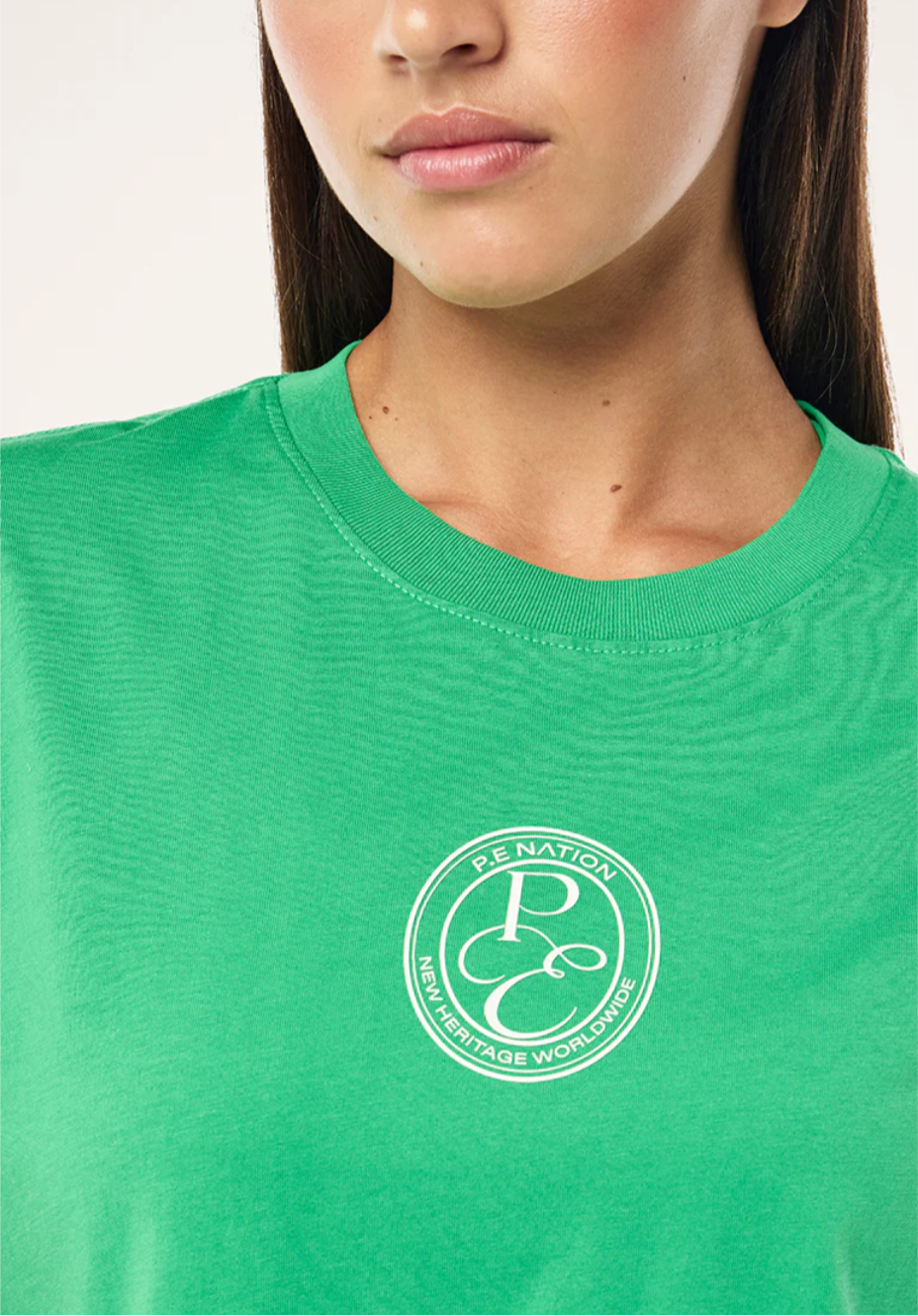 P.E. NATION EXPOSITION TEE IN WASHED KELLY GREEN
