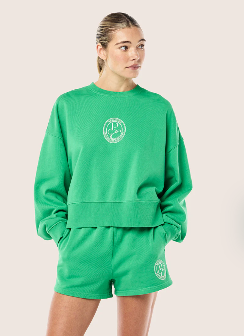P.E. NATION EXPOSITION SHORT IN WASHED KELLY GREEN