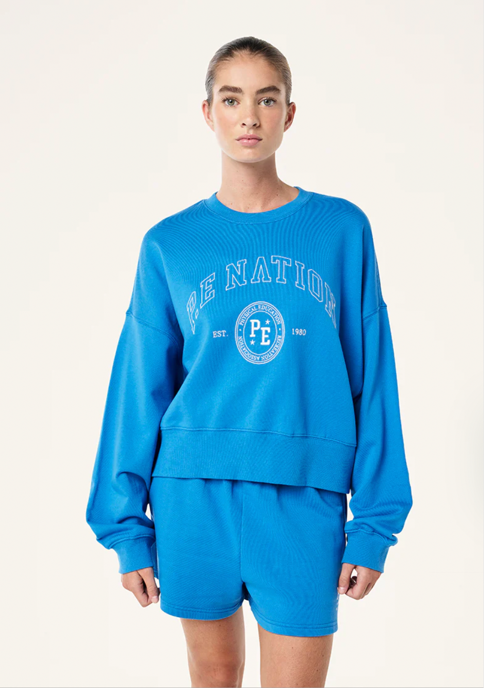 P.E. NATION ADOBE SWEAT IN FRENCH BLUE