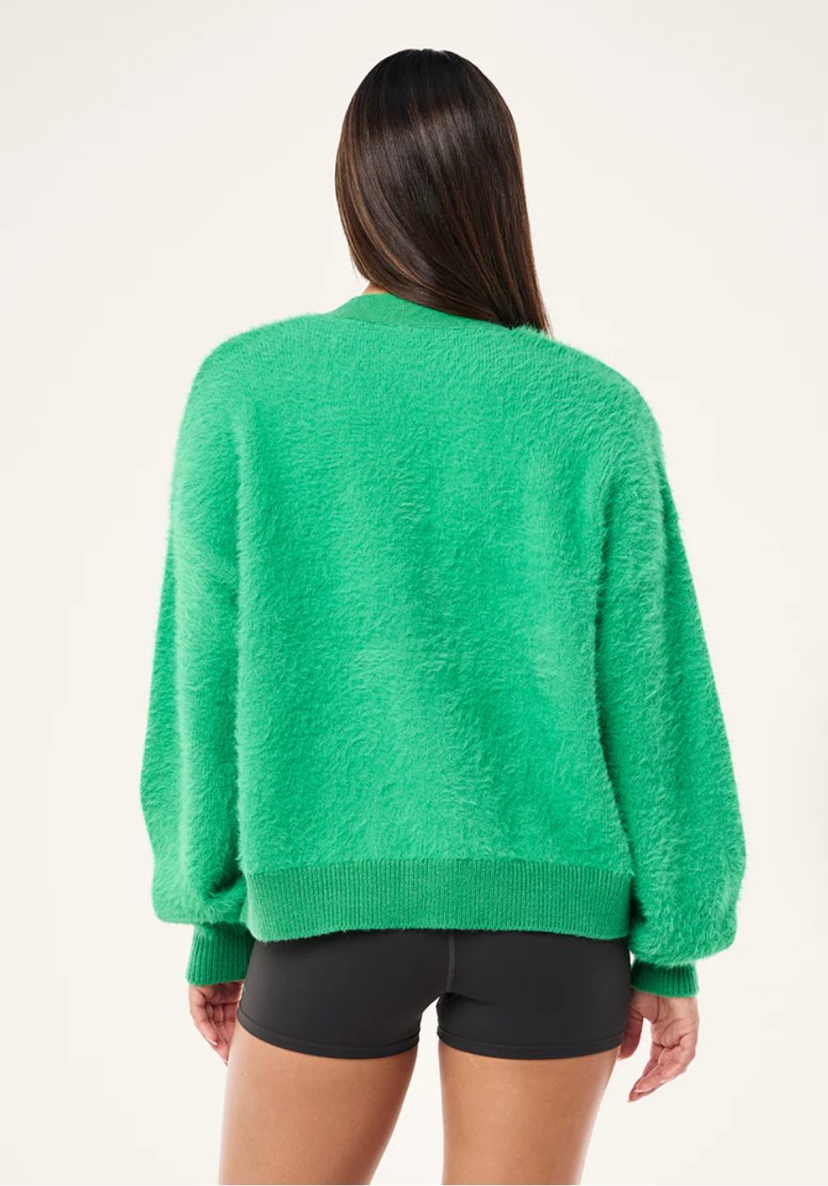 P.E. NATION GREENPOINT KNIT CARDIGAN IN KELLY GREEN