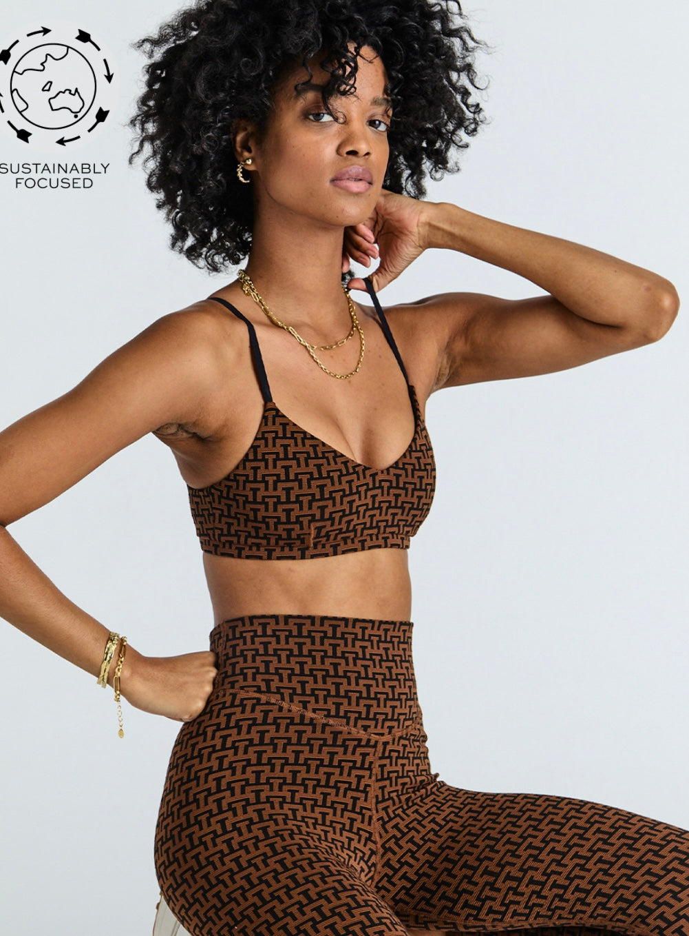 THE UPSIDE OBSIDIAN BRA IN TOBACCO