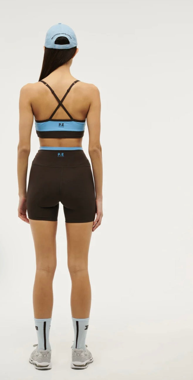 P.E. NATION STELLAR 5" BIKE SHORT IN COFFEE