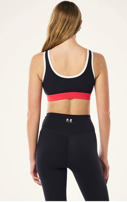 P.E. NATION PURSUIT SPORTS BRA IN DARK SAPPHIRE