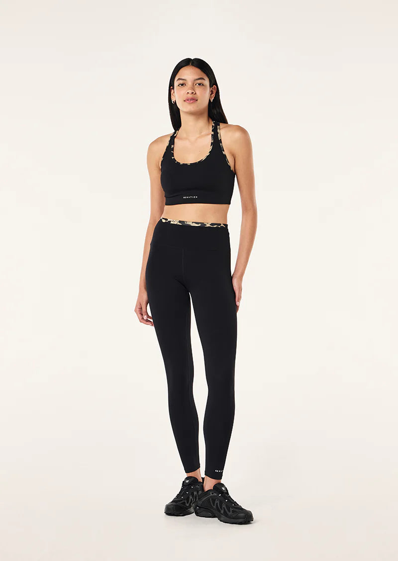 P.E. NATION VITA FULL LENGTH LEGGING IN BLACK & LEOPARD
