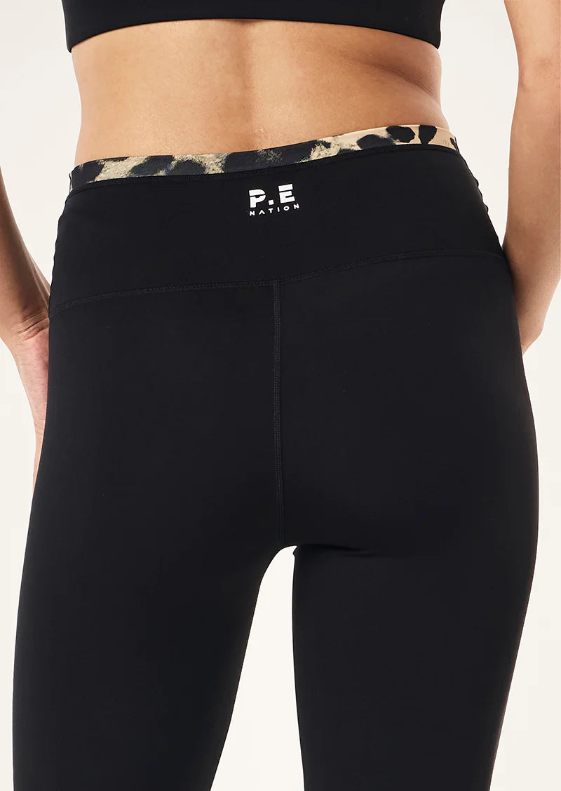 P.E. NATION VITA FULL LENGTH LEGGING IN BLACK & LEOPARD