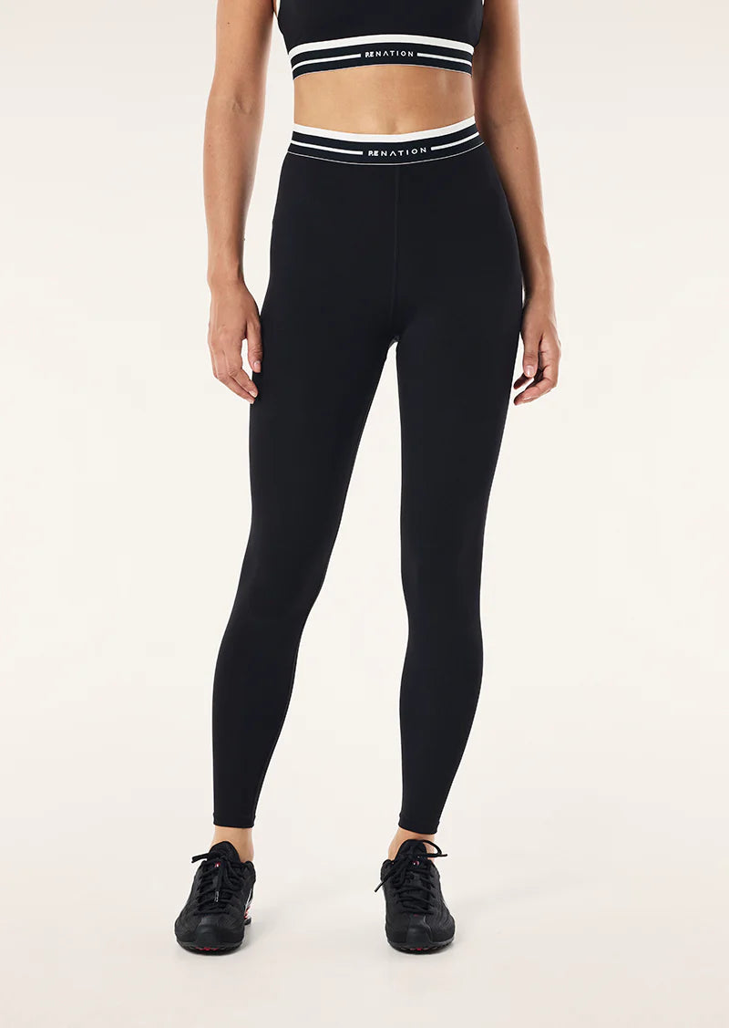 P.E. NATION AVANT FULL LENGTH LEGGING IN BLACK AND WHISPER WHITE