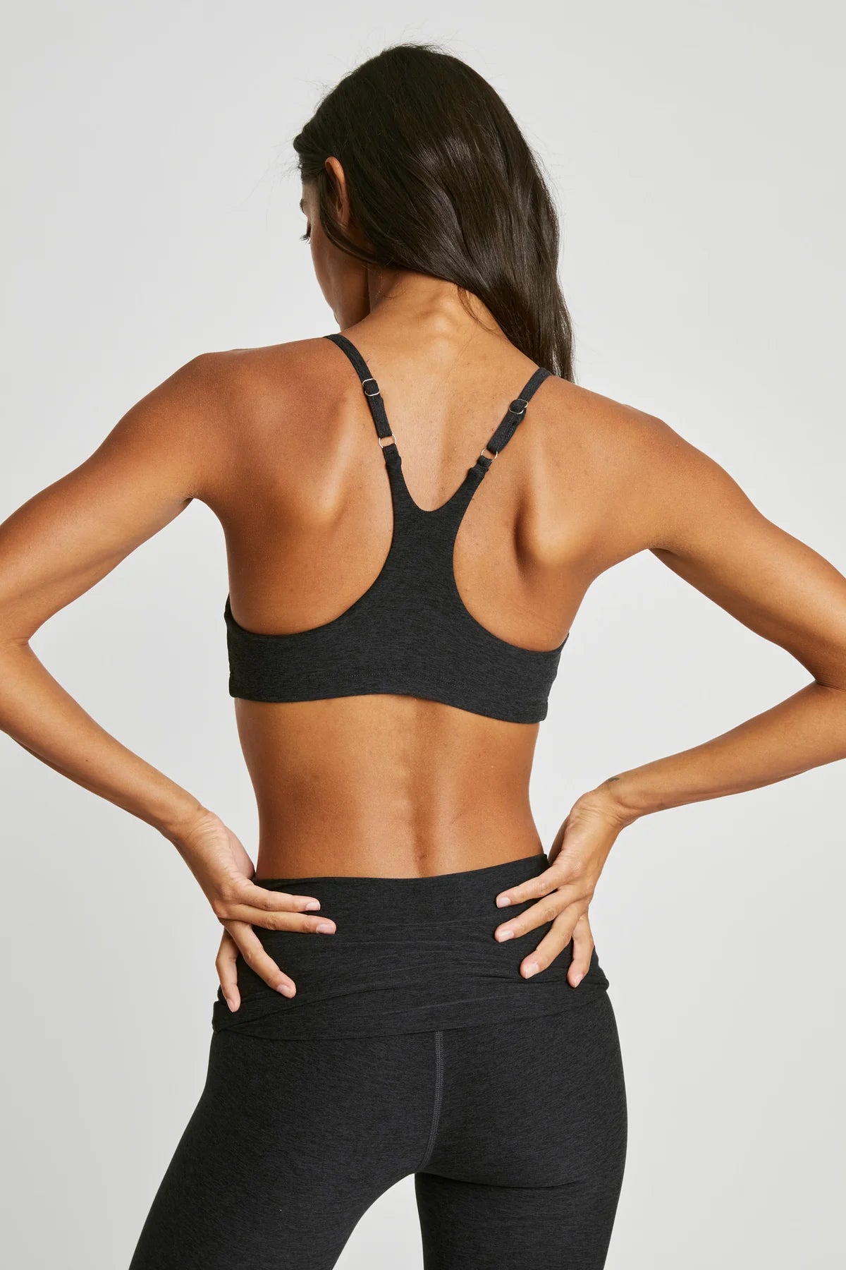 YEAR OF OURS STRETCH STUDIO BRALETTE HEATHER BLACK