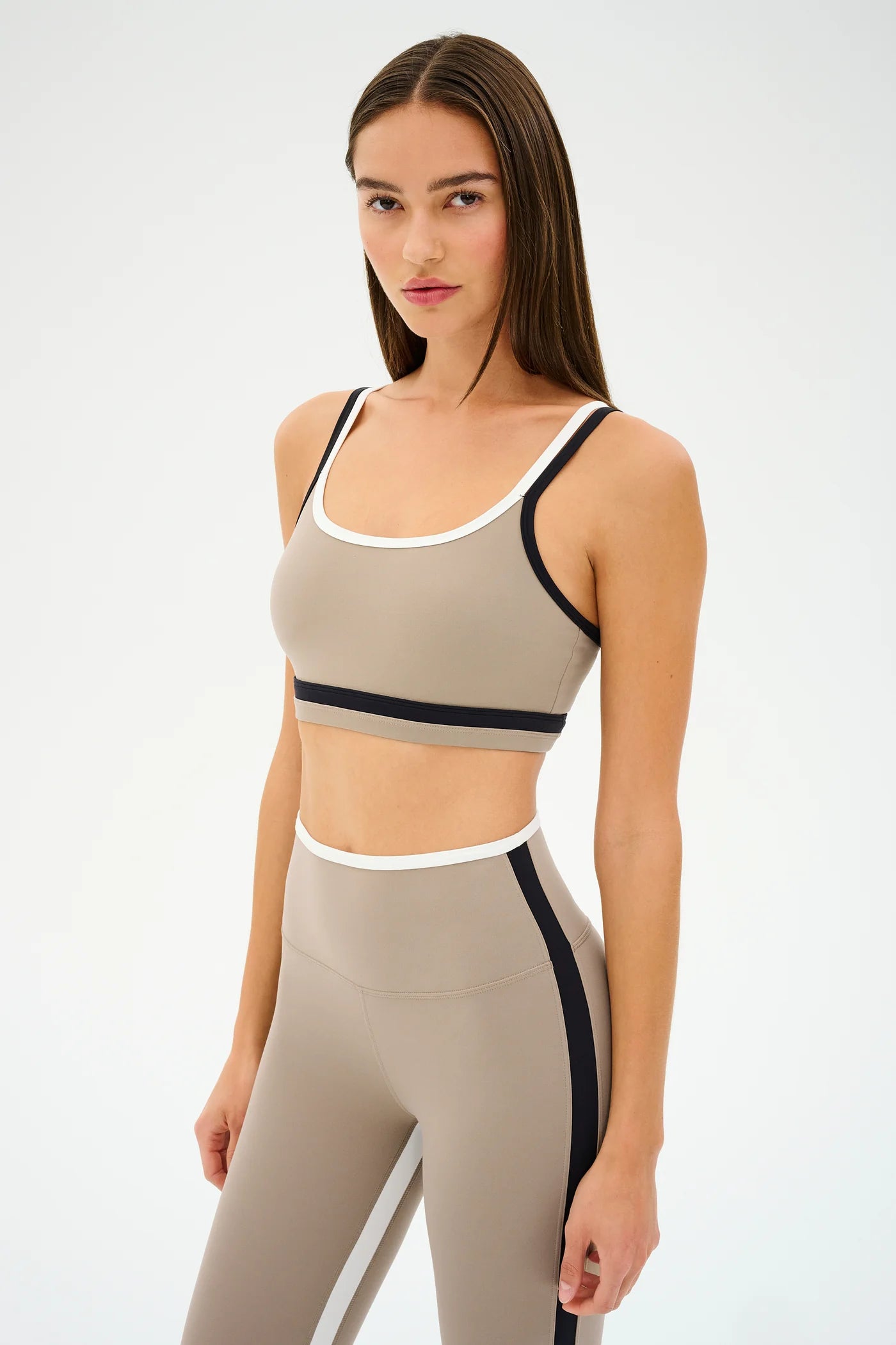 SPLITS59 EVA RIGOR DOUBLE STRAP BRA LATTE/BLACK