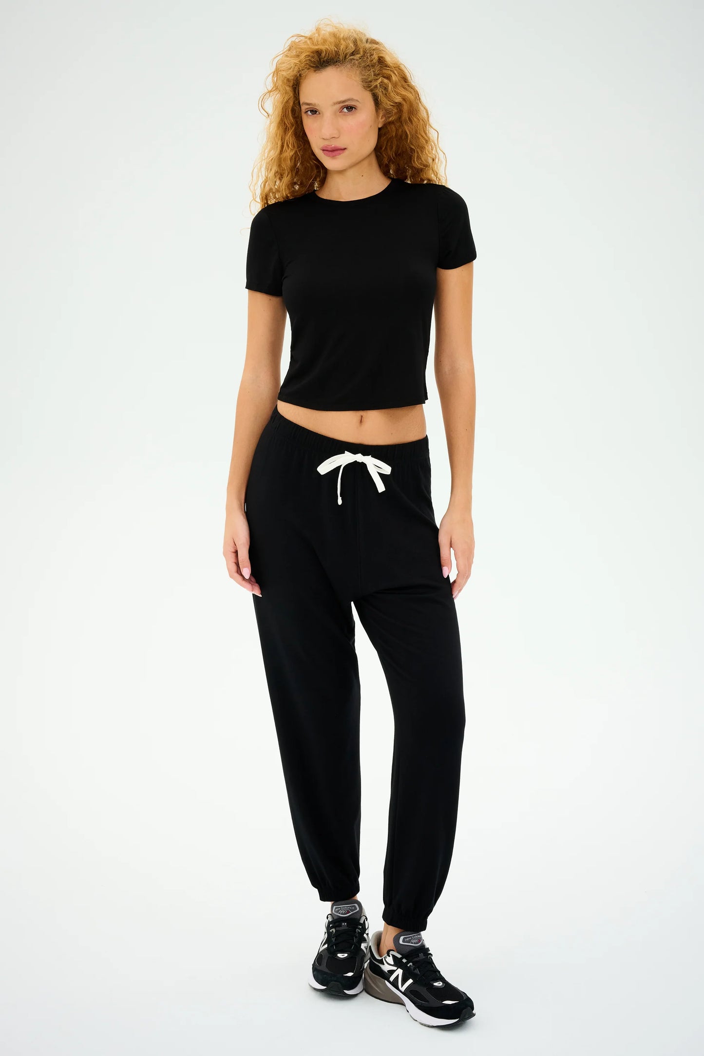 SPLITS59 ANDIE OVERSIZED FLEECE SWEATPANT IN BLACK