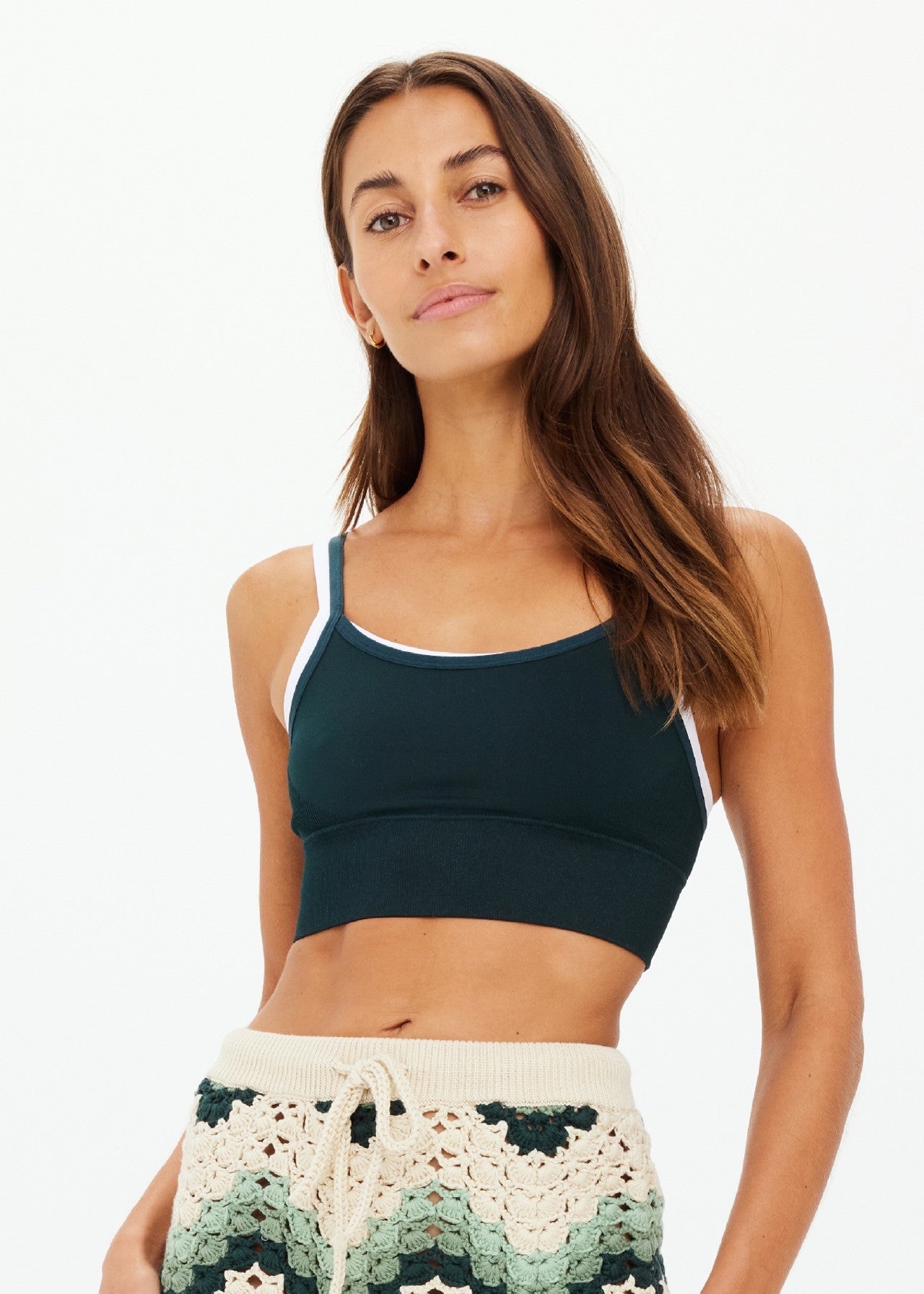 THE UPSIDE FORM SEAMLESS MADDIE BRA IN RACING GREEN