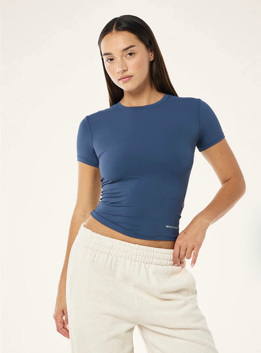 P.E. NATION FOUNDATION SHORT SLEEVE TEE IN VINTAGE INDIGO
