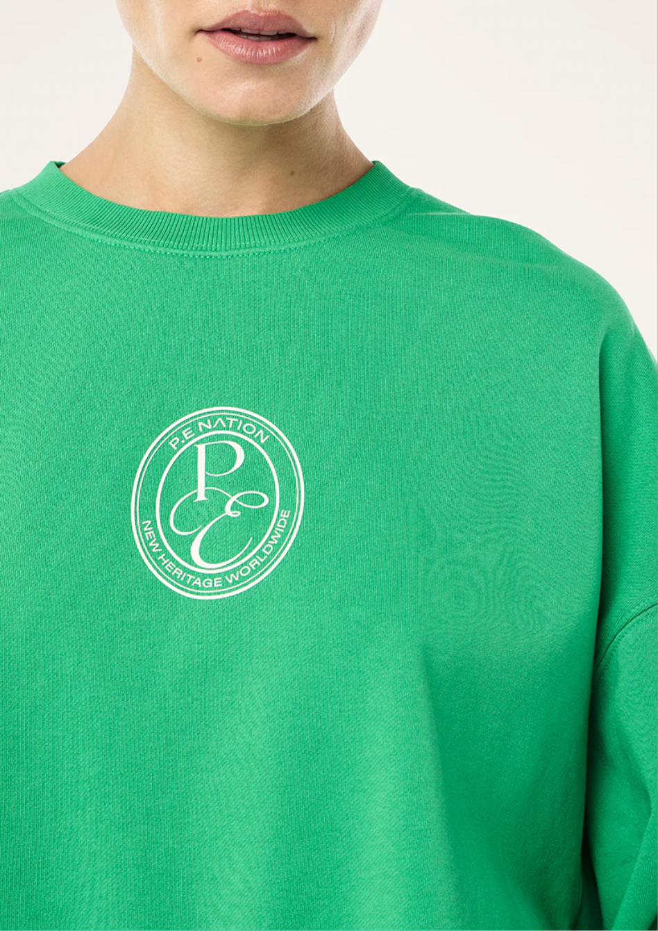 P.E. NATION EXPOSITION SWEAT IN WASHED KELLY GREEN