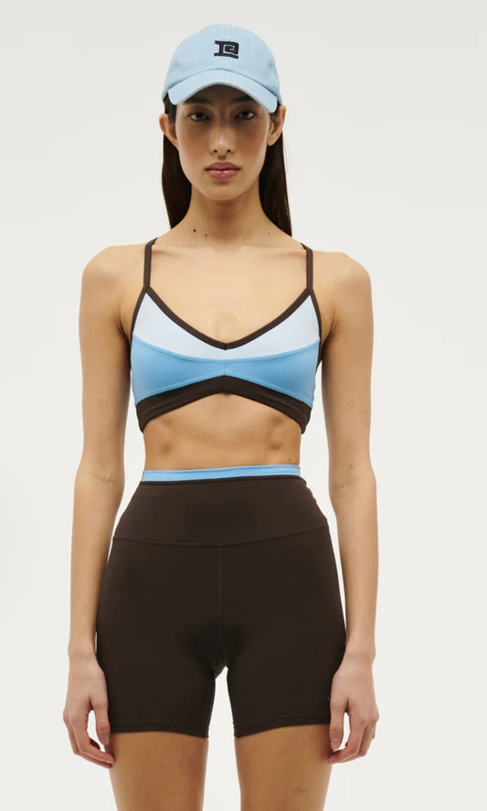 P.E. NATION OVERLAND 2 SPORTS BRA IN BRIGHT BLUE