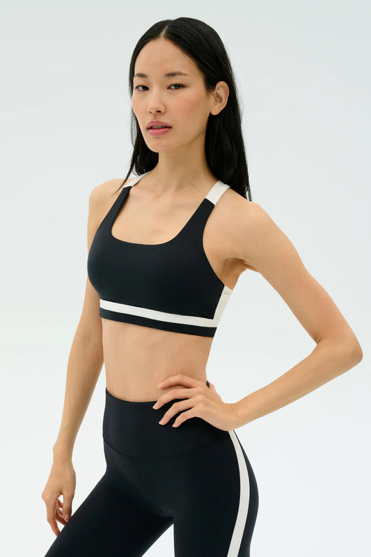 SPLITS59 MILES RIGOR BRA BLACK/WHITE