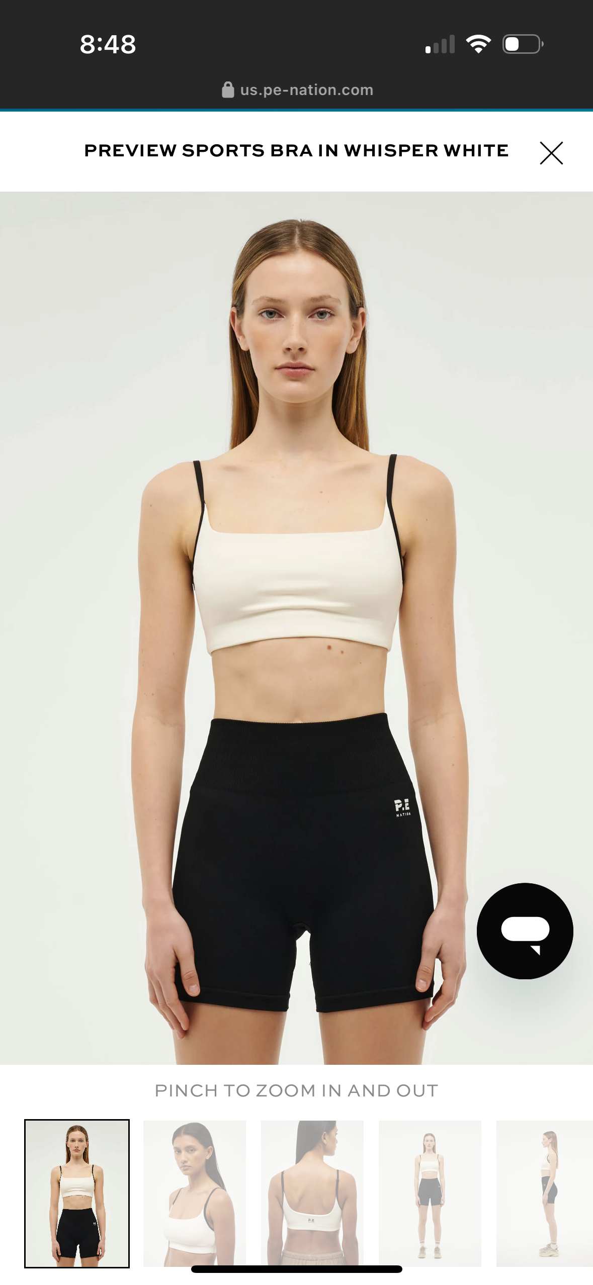 P.E. NATION PREVIEW SPORTS BRA IN WHISPER WHITE