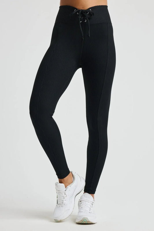 YEAR OF OURS RIBBED FOOTBALL LEGGING IN BLACK