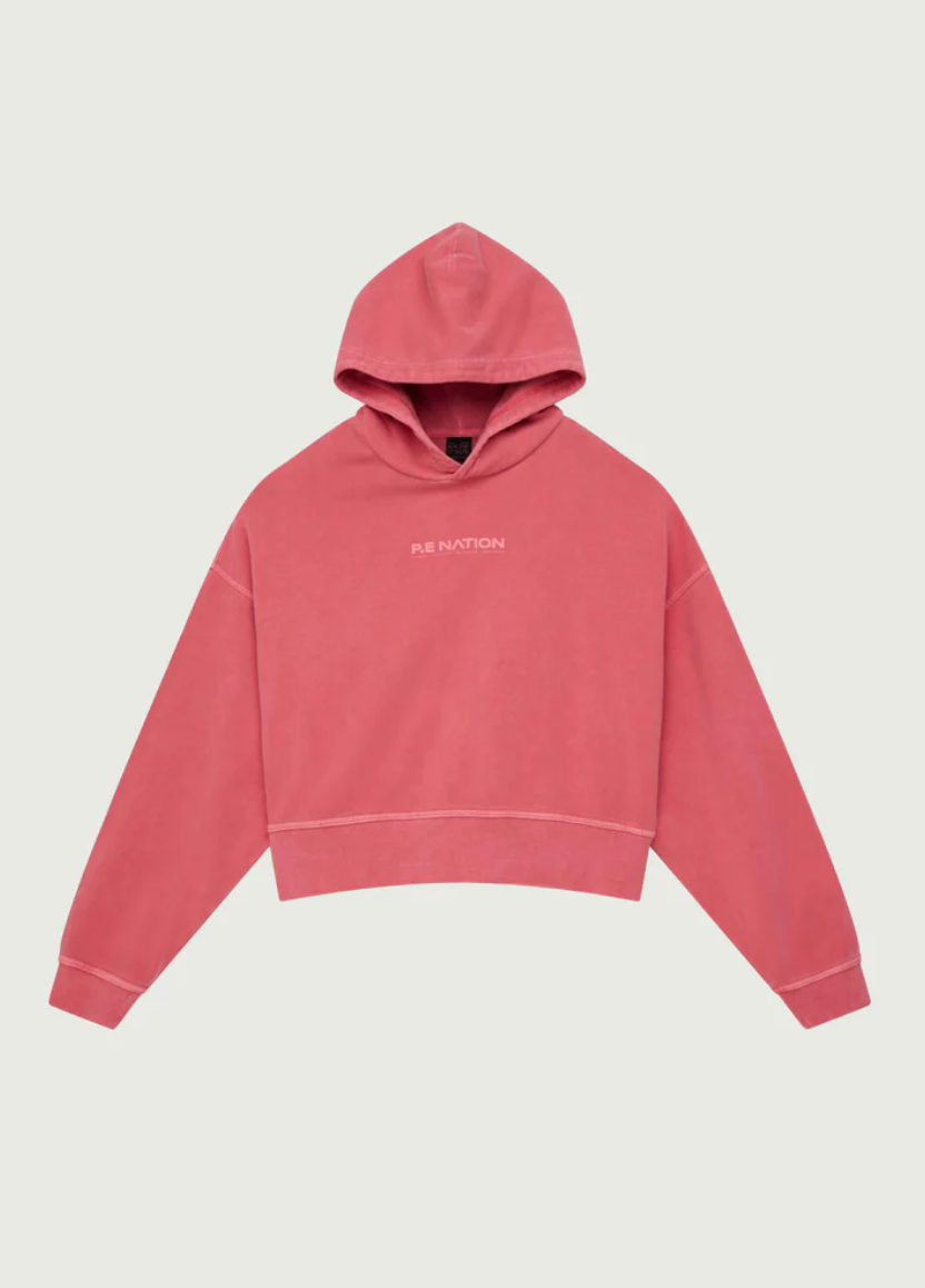 P.E. NATION TRANSITION HOODIE IN WASHED POPPY RED